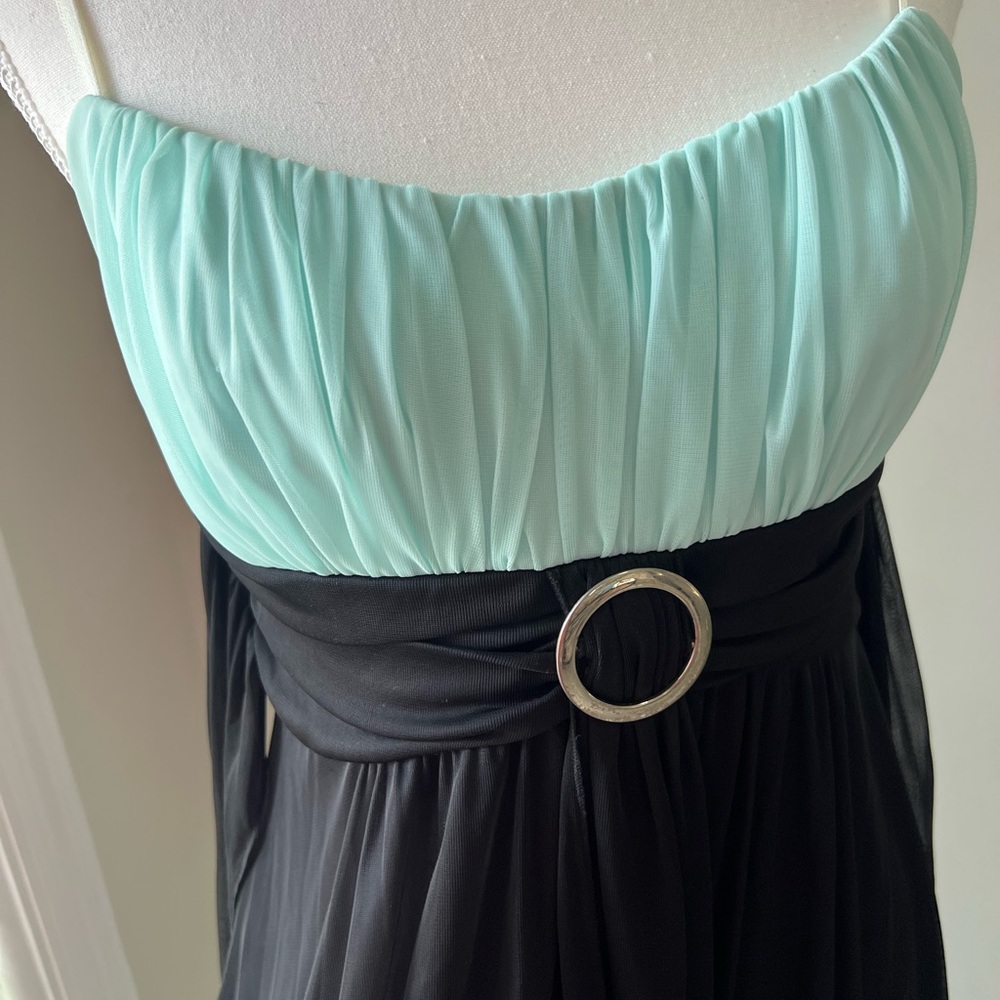 Ruby Rox Aqua & Black Chiffon Dress With Converti… - image 2